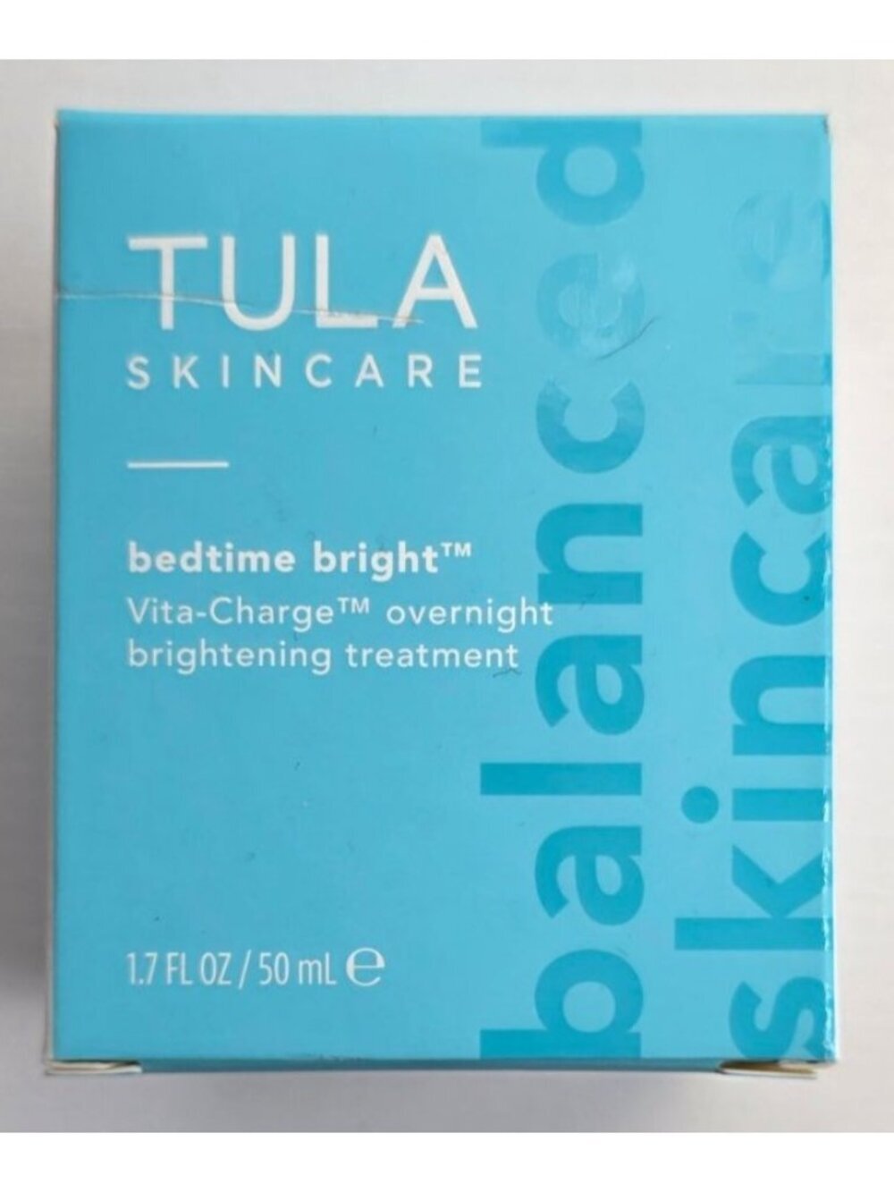 NEW in BOX. TULA Skincare. Bedtime Bright Vita-Charge Overnight Brightening Trea
